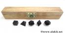 Black Toumaline 5pcs Geometry set with wooden box